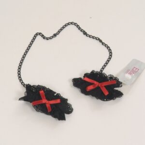 Elite Handcuffs Sexy Lace Black with Red Bow